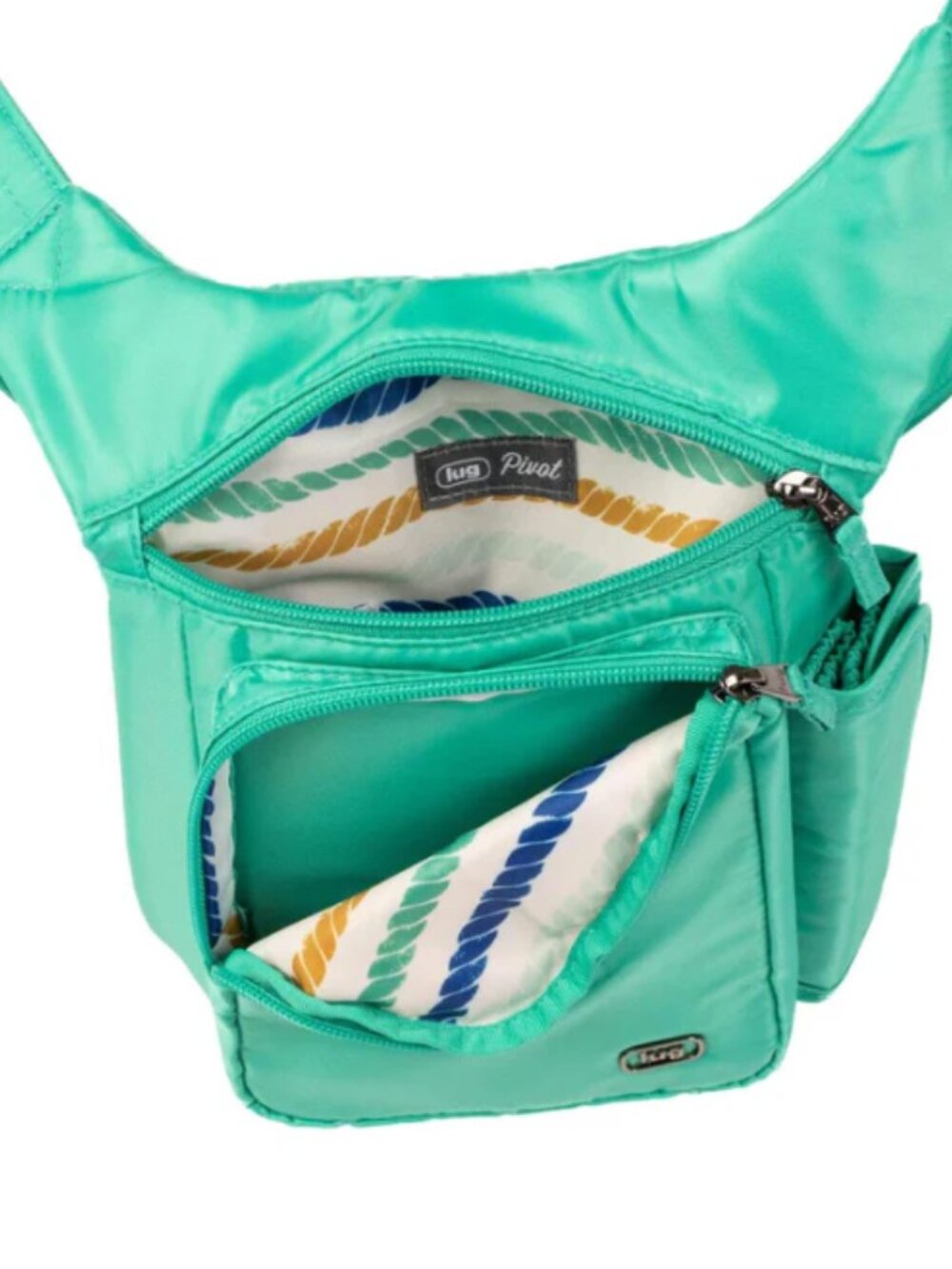 Lug Pivot Oasis Teal Crossbody Sling Bag with Water Bottle Holder - Picture 8 of 9